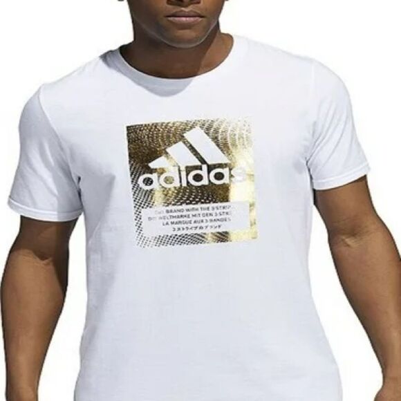 adidas Men's Badge Of Sport Foil Box Tee White Size XL New - Picture 1 of 7